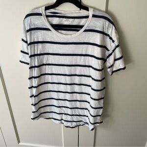 Small Madewell Navy White Stripe Tee